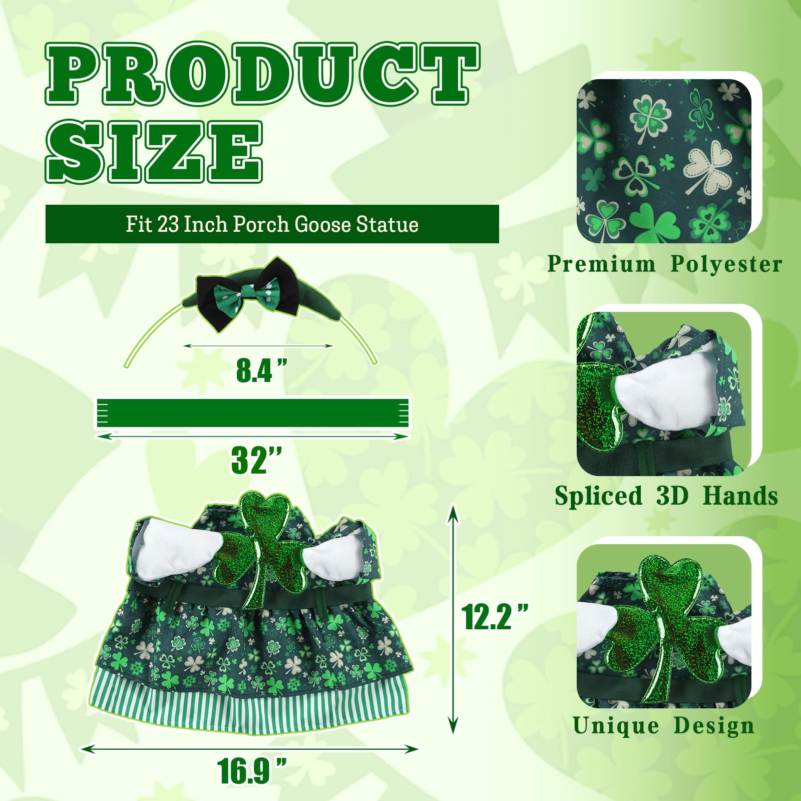 EKOREST St Patrick's Day yard decor for garden statues and patios