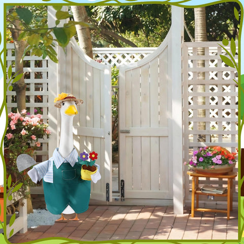 EKOREST summer garden clothing for lawn statue enhances yard ambience.