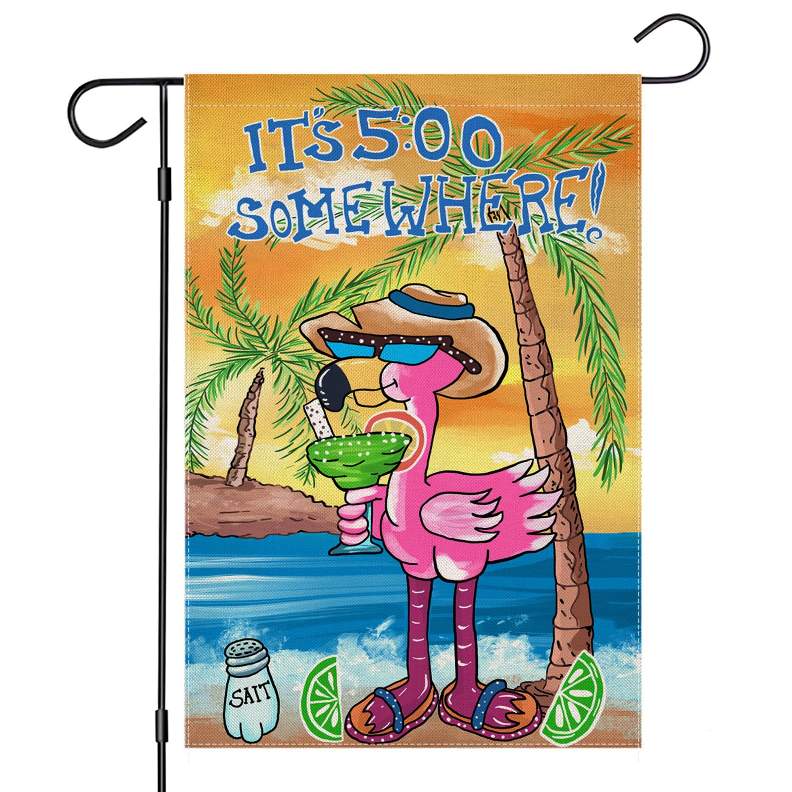 EKOREST summer garden flag with a beach flamingo brightening your yard