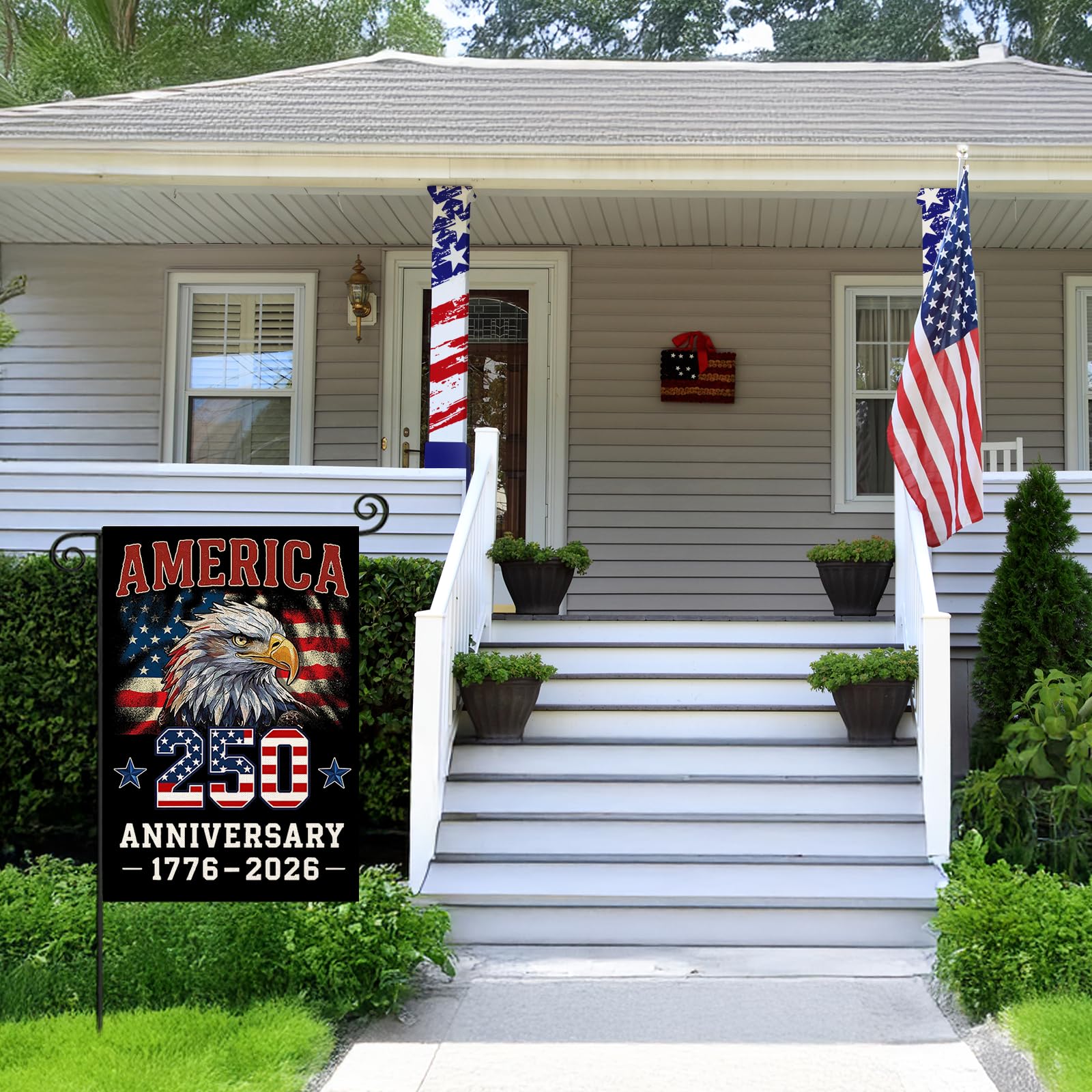 EKOREST USA patriotic garden flag 12x18 for lawn display