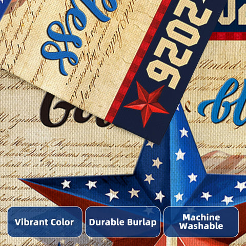 EKOREST weather-resistant burlap flag built for long-lasting outdoor use.