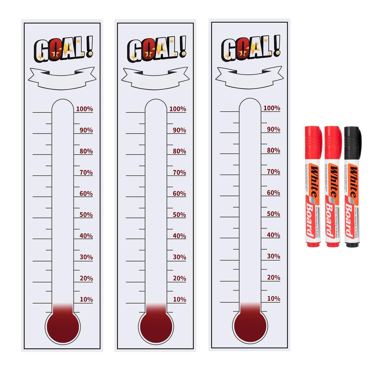Ekozenyfy fundraiser thermometer chart 46 by 12 inches on wall boosts visibility for donations