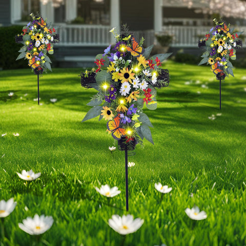 Eksen Garden Light Cross adds serene ambience to yards and memorial spaces.