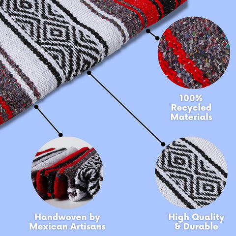 El Paso Designs serape throw red woven pattern ideal for vibrant décor or cozy throws