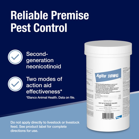 Warm water mixing of Elanco Agita 10 WG for spray-ready solution