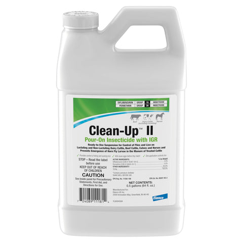 Elanco Clean-Up II pour-on on cattle for streamlined pest control.