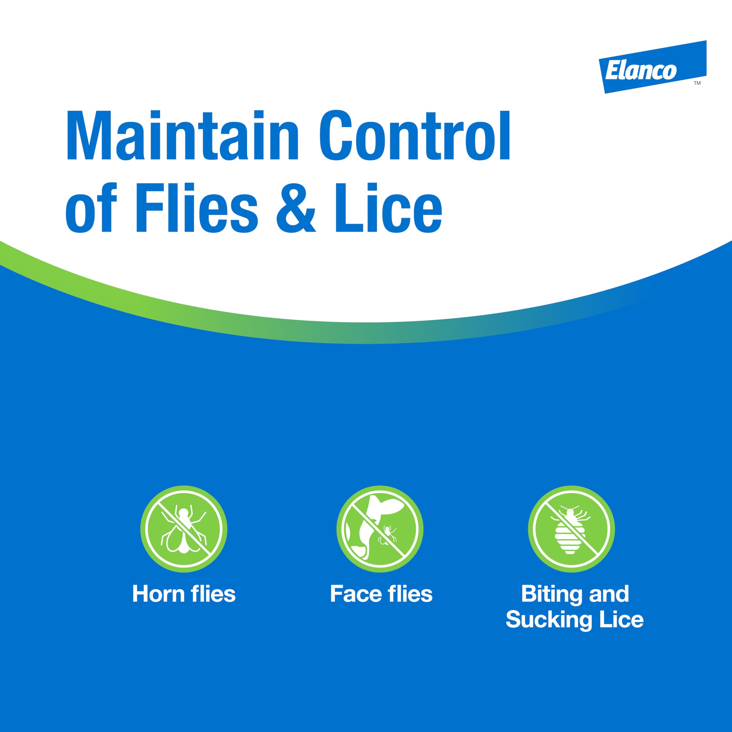 Elanco CyLence pour-on applied to the cattle head area for year-round pest prevention.