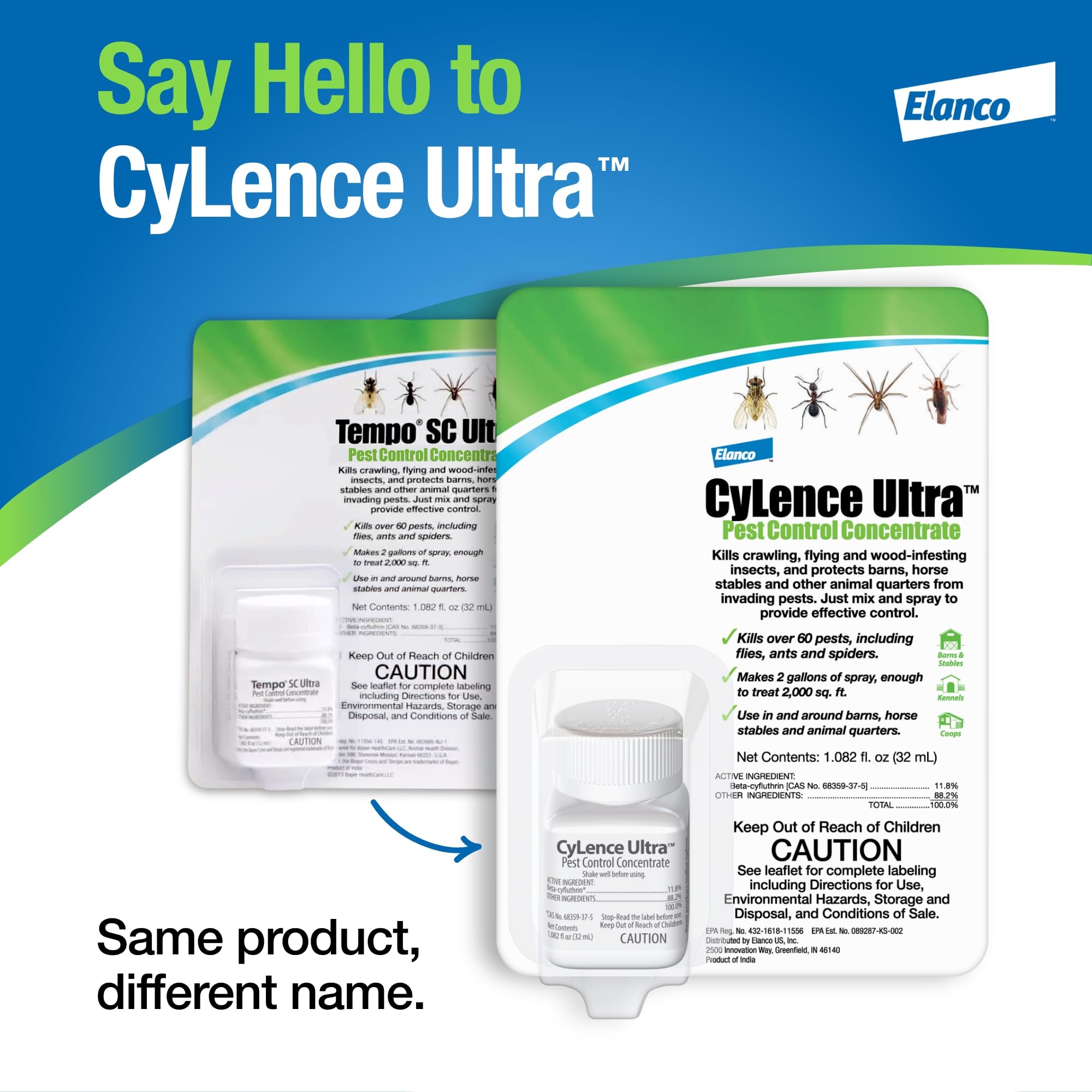 Indoors and outdoors, CyLence Ultra helps protect animal quarters from pests.
