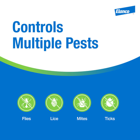 Elanco Permectrin II mist being applied for insect control on livestock.