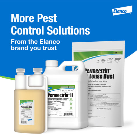 Elanco Permectrin II used in poultry housing for pest management.