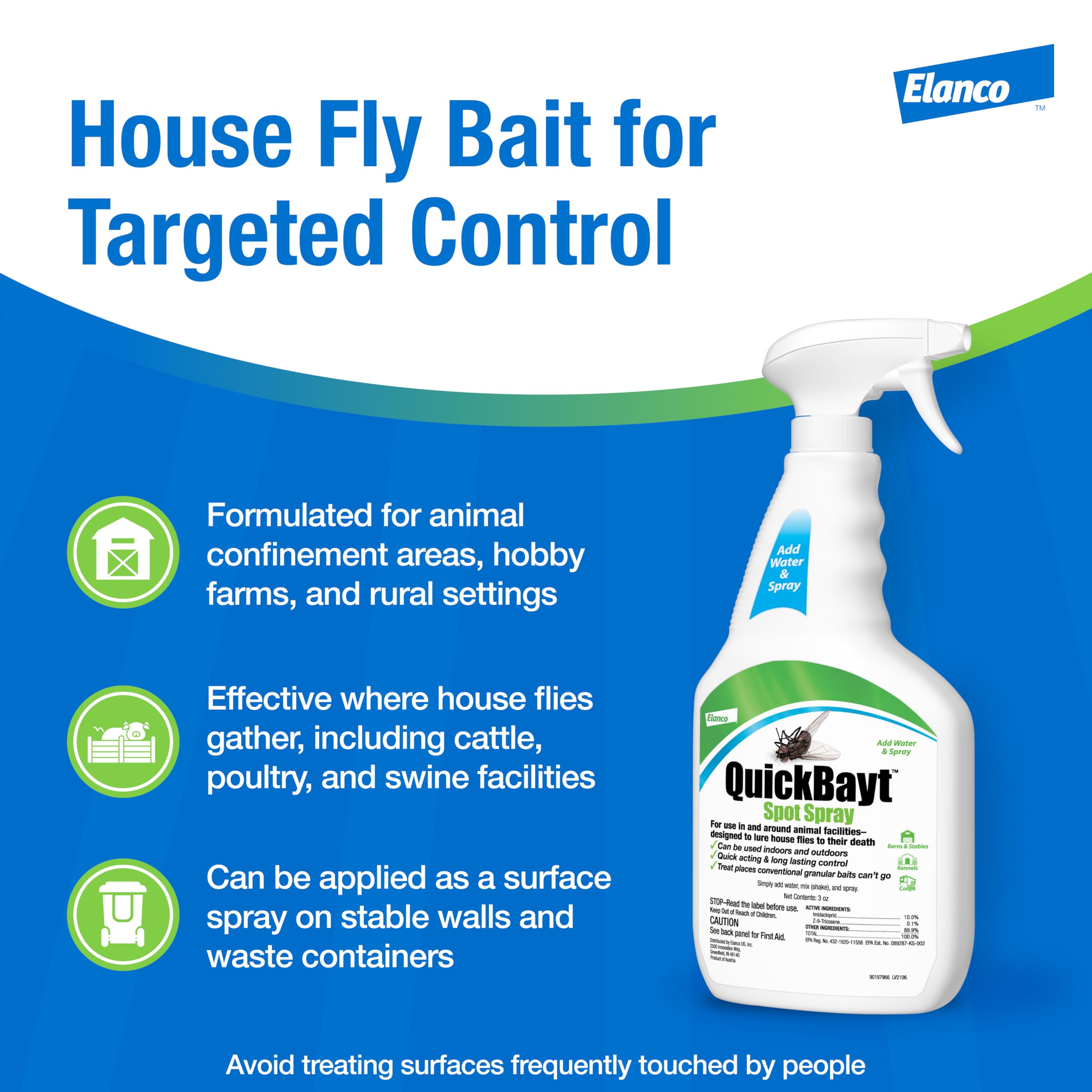 Elanco QuickBayt Spot Spray branding reinforces trusted premise protection