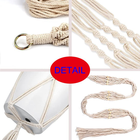 ELANE cotton rope macrame details with wooden beads enhance natural aesthetics