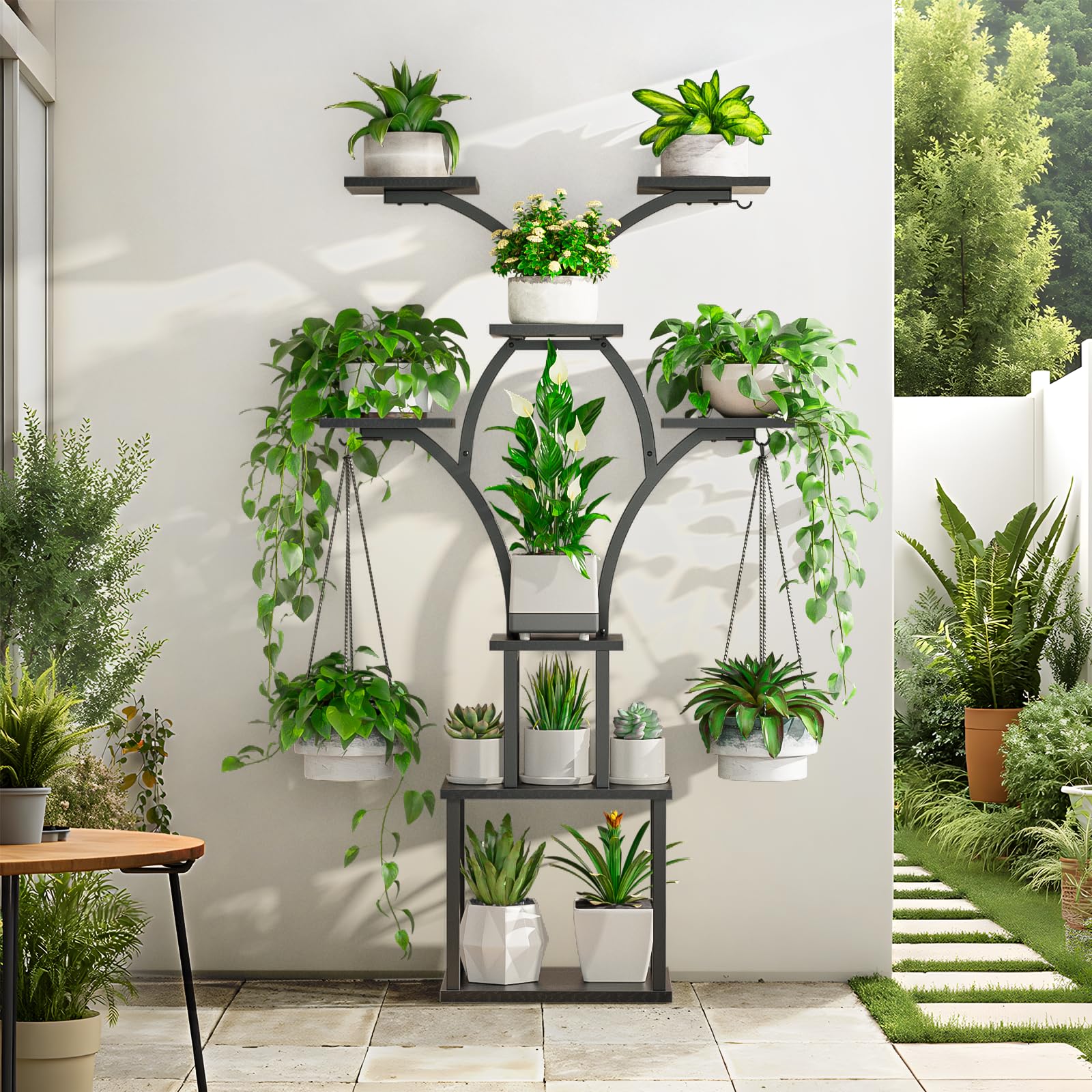 Elbourn anti-tipping device helps keep plants secure around kids and pets.
