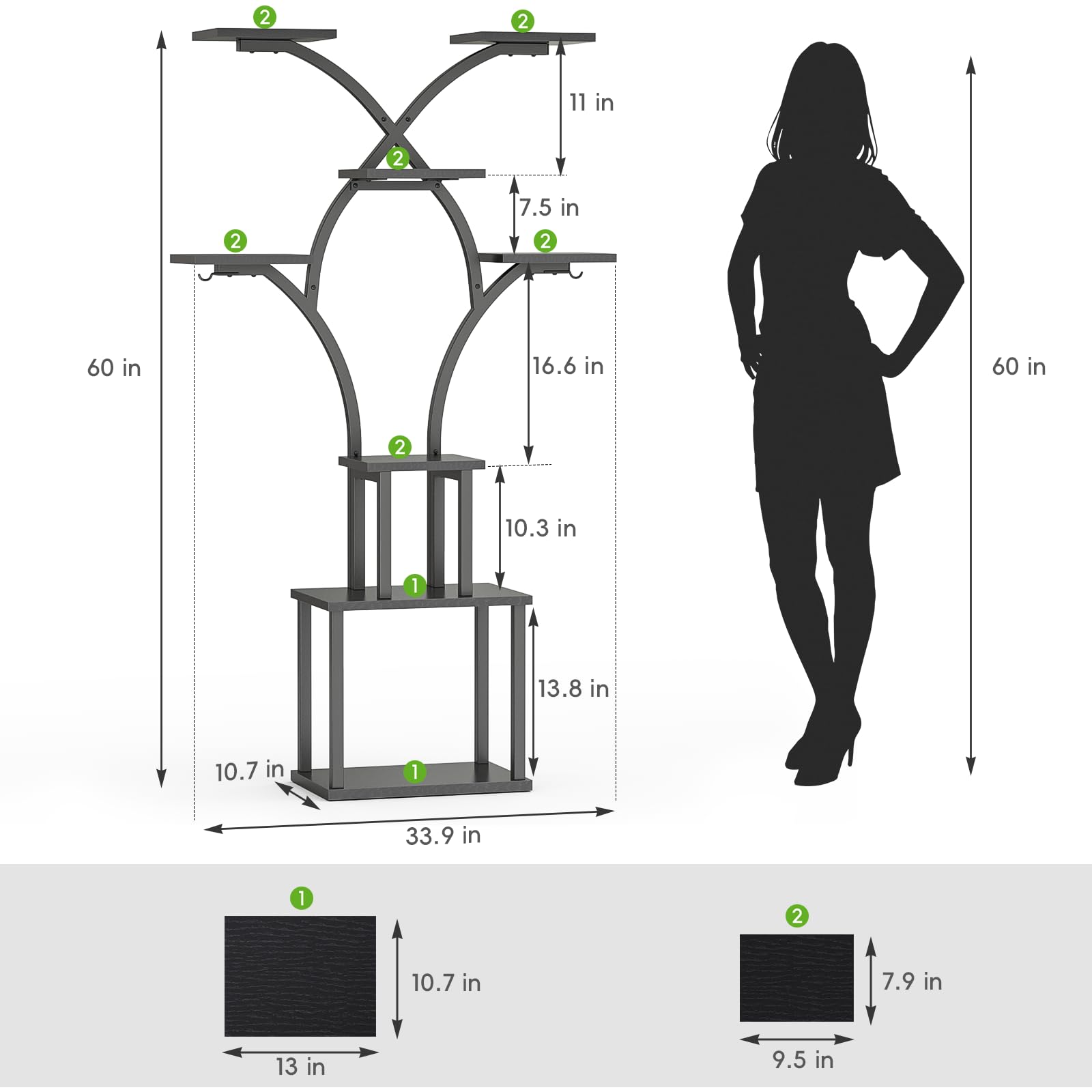 Elbourn eight-tier corner plant shelf saves space while showcasing a lush collection.