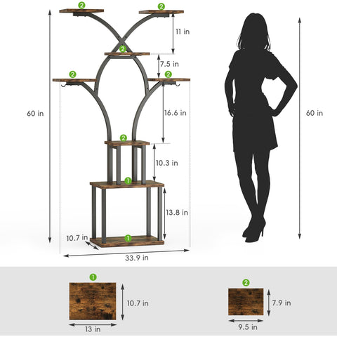 Elbourn 8-tier corner stand maximizes space for multiple pots