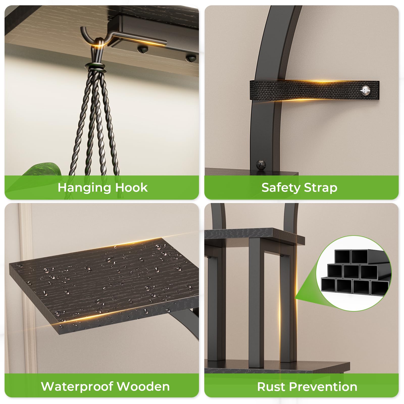 Elbourn waterproof wooden boards resist deformation for long-term plant support.
