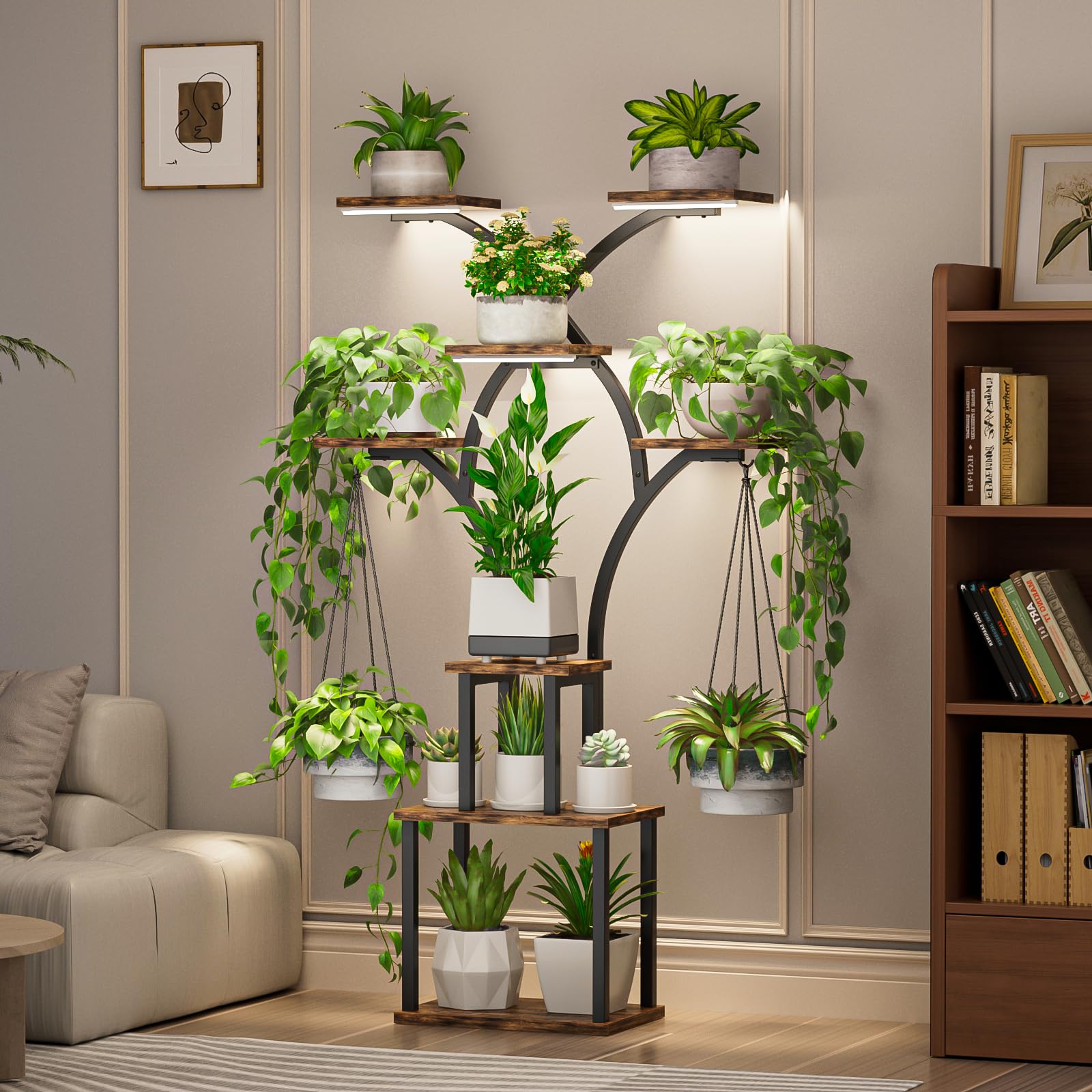 Elbourn X shaped rack displaying plants as decorative home accent