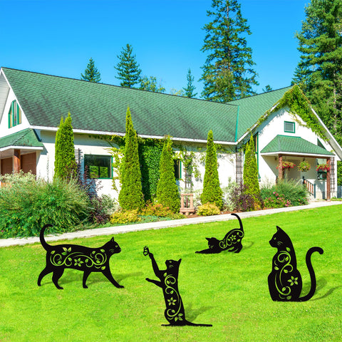 Elcoho four distinct cat shapes offer playful variety in the yard