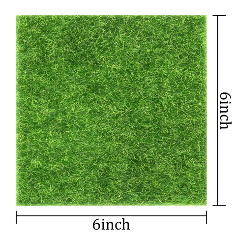 Elcoho 6x6-inch grass panel, easy to cut for custom mini landscapes.
