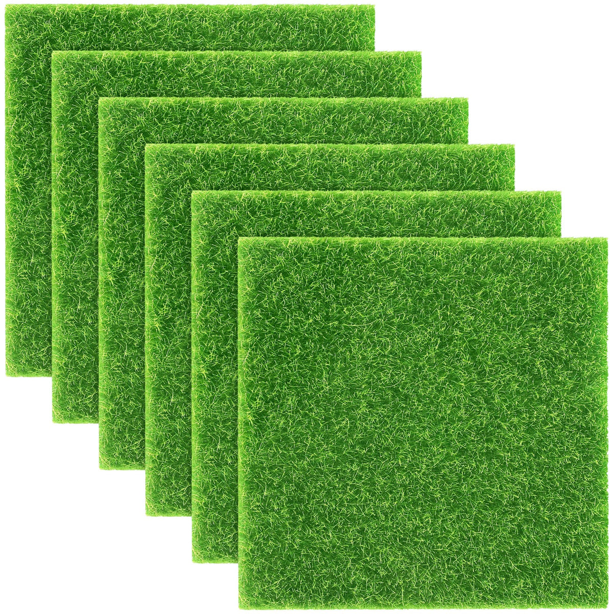 Elcoho fairy garden grass 6x6 inch piece for miniature scenes, durable and easy to clean.