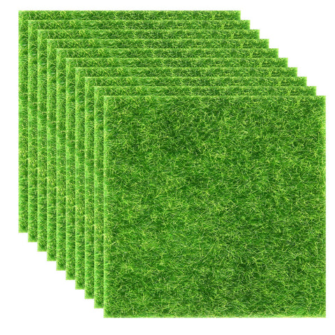 Elcoho fairy garden grass 6x6 piece for tiny landscapes—durable and waterproof.