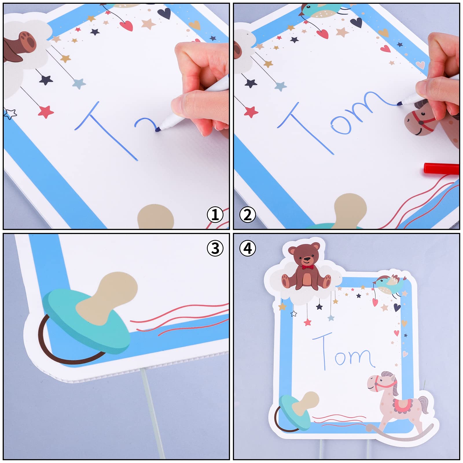 Elcoho IT'S A BOY baby bottle sign creates playful party cues.