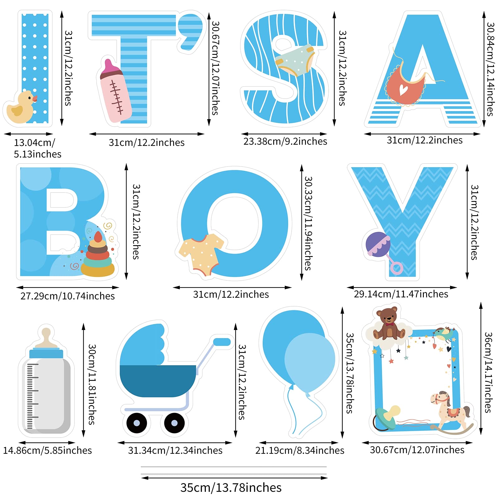 Elcoho IT'S A BOY yard sign stakes 22 pieces secure outdoor displays.