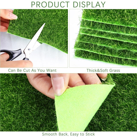 Elcoho miniature grass tiles show vivid greenery for decorative layouts.