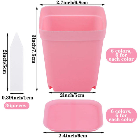 Elcoho square pot with 2.7 inch top diameter for compact seedlings.