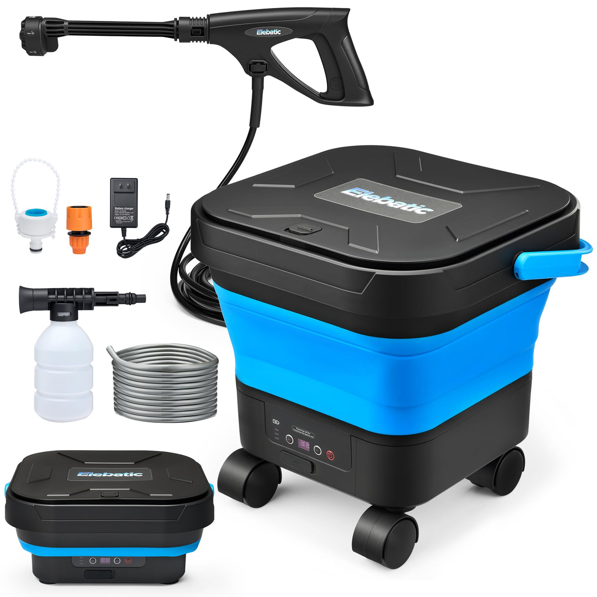 Elebatic portable pressure washer cordless front view for easy outdoor cleaning