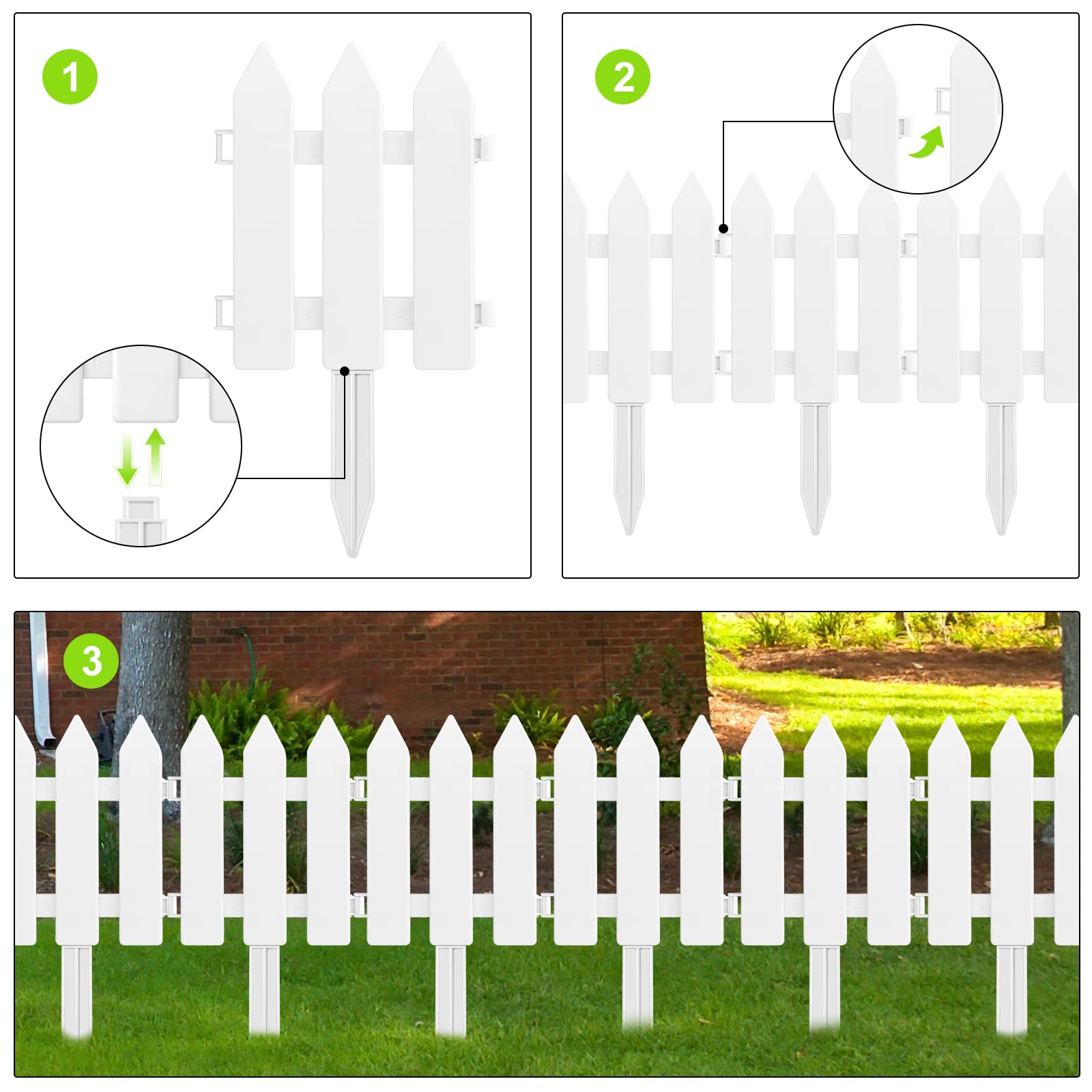 ELECLAND assembly closeup shows quick setup for garden edging