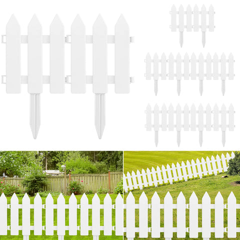 ELECLAND garden fence 12-piece set white enhances borders and aesthetics