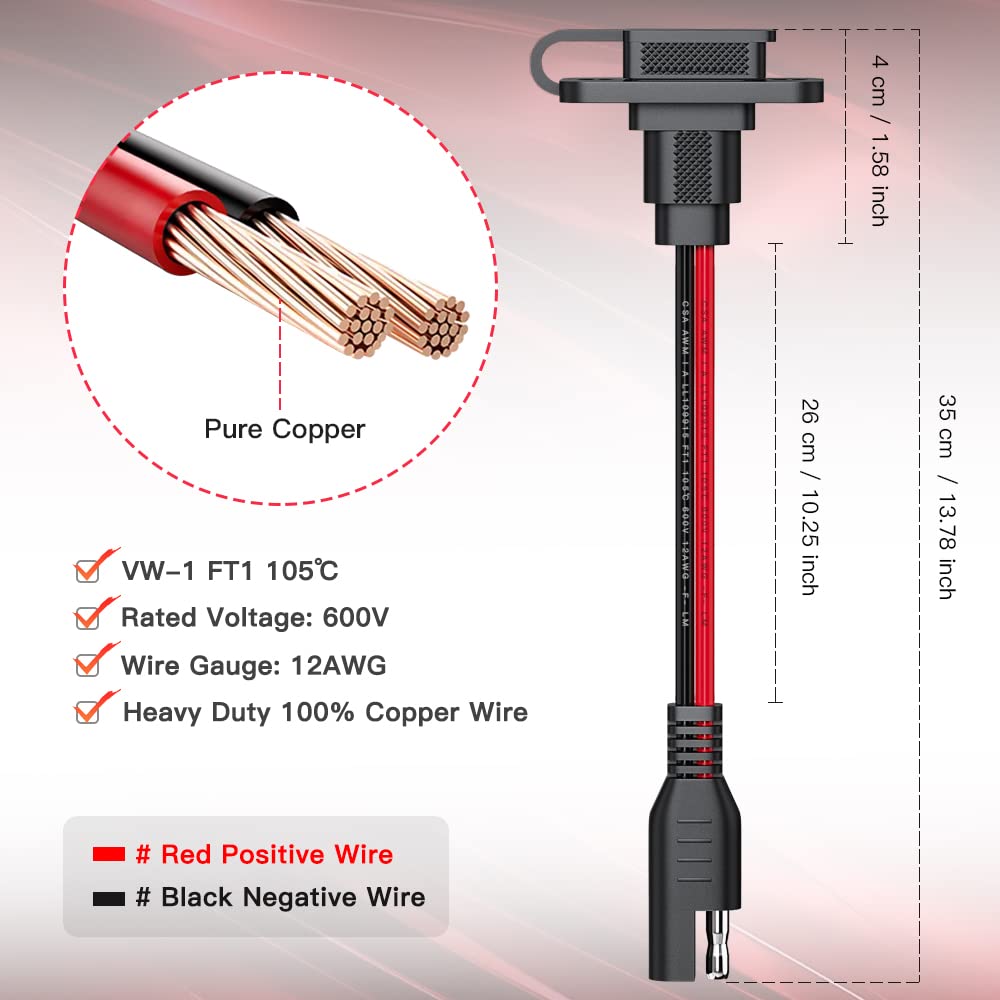 Electop 12AWG copper SAE cable for durable power transfer in vehicles and panels.
