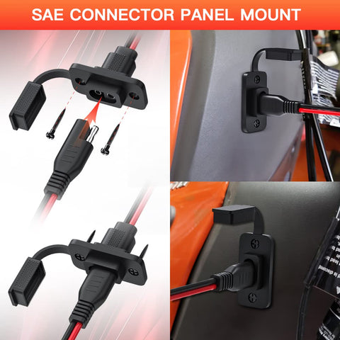 Electop flush-mount SAE port ideal for neat, weatherproof installations.