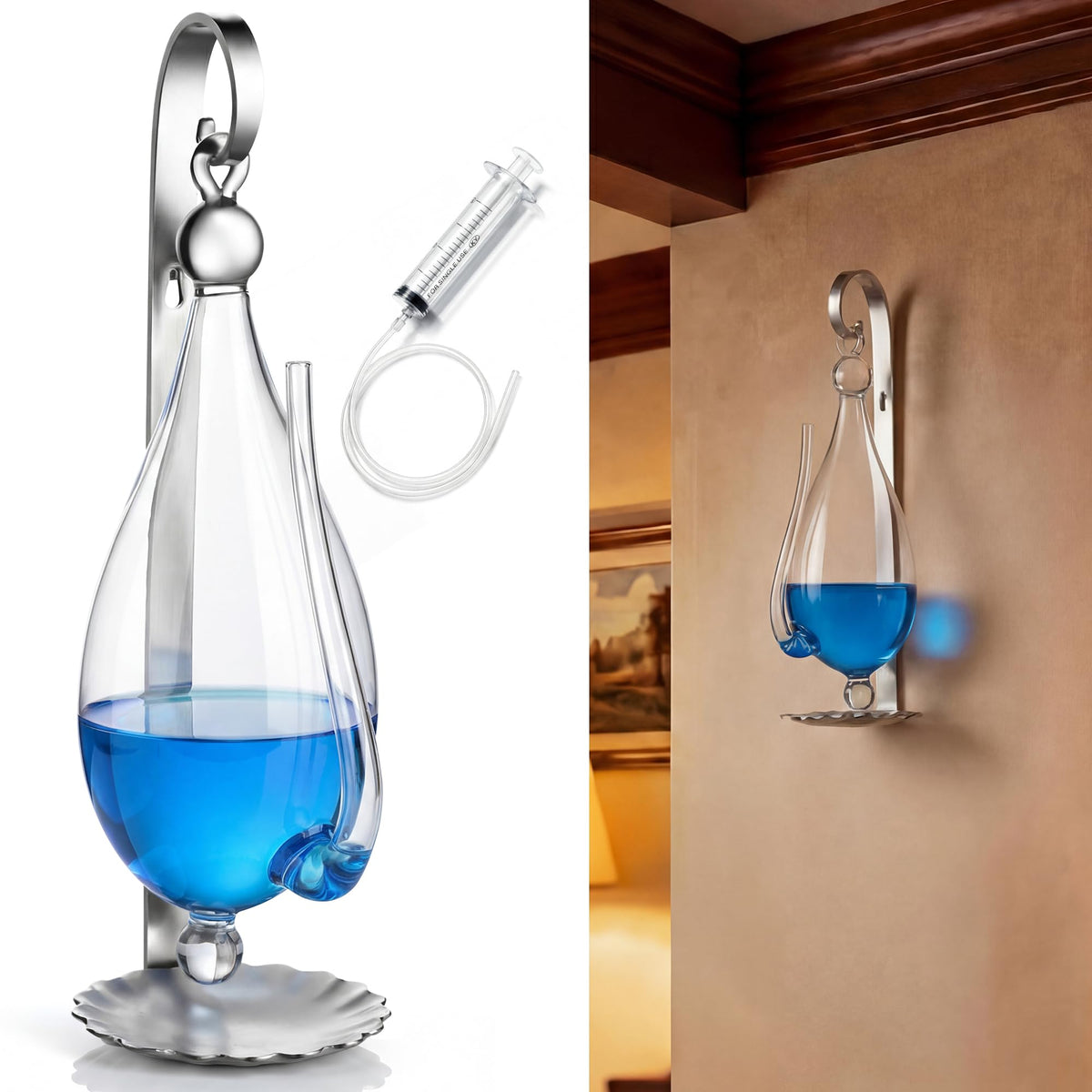 ElectricWise weather glass barometer mounted on wall for stylish weather awareness.