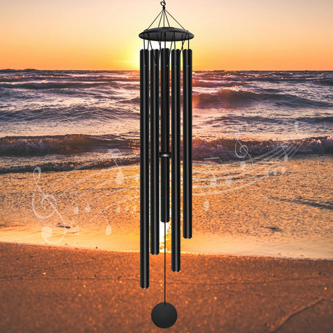 Elecxlink 65-inch wind chimes outdoors showing deep tone resonance