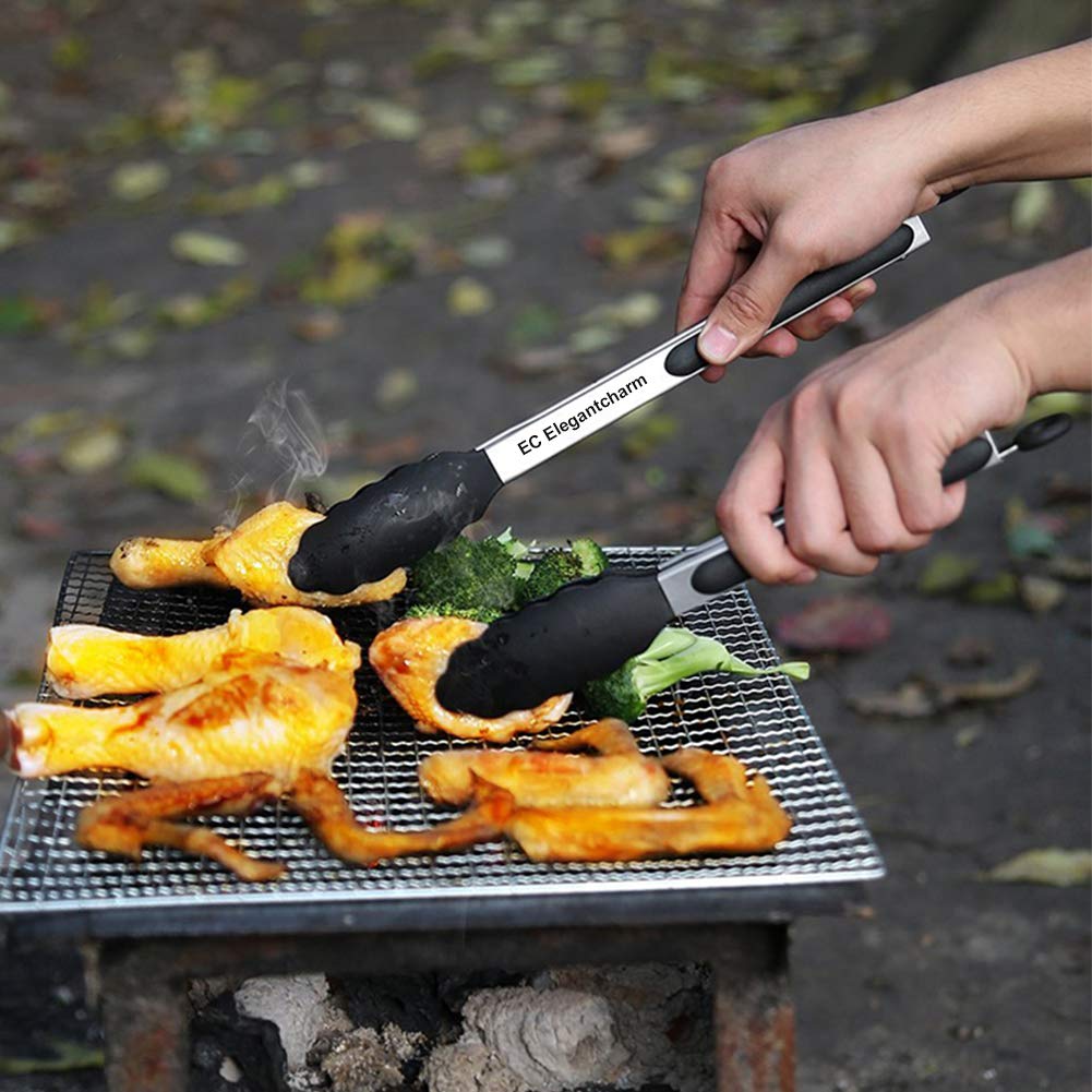 Elegantcharm manual lockable design keeps tongs secure for compact storage.