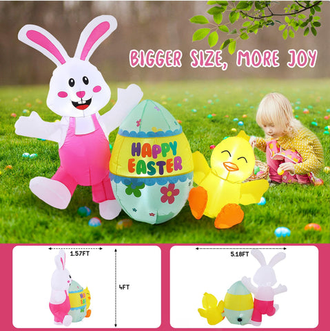 Elegear Easter inflatable with LED lights brightens day and night celebrations