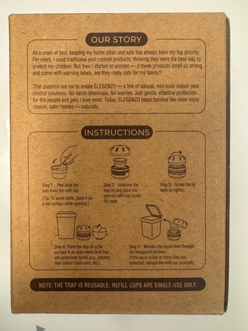Easy cleanup after traps capture fruit flies indoors.