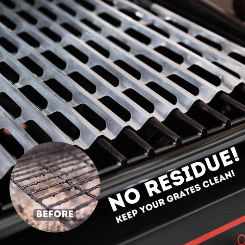 Elegest grill liner on a hot grill grate for mess-free cooking