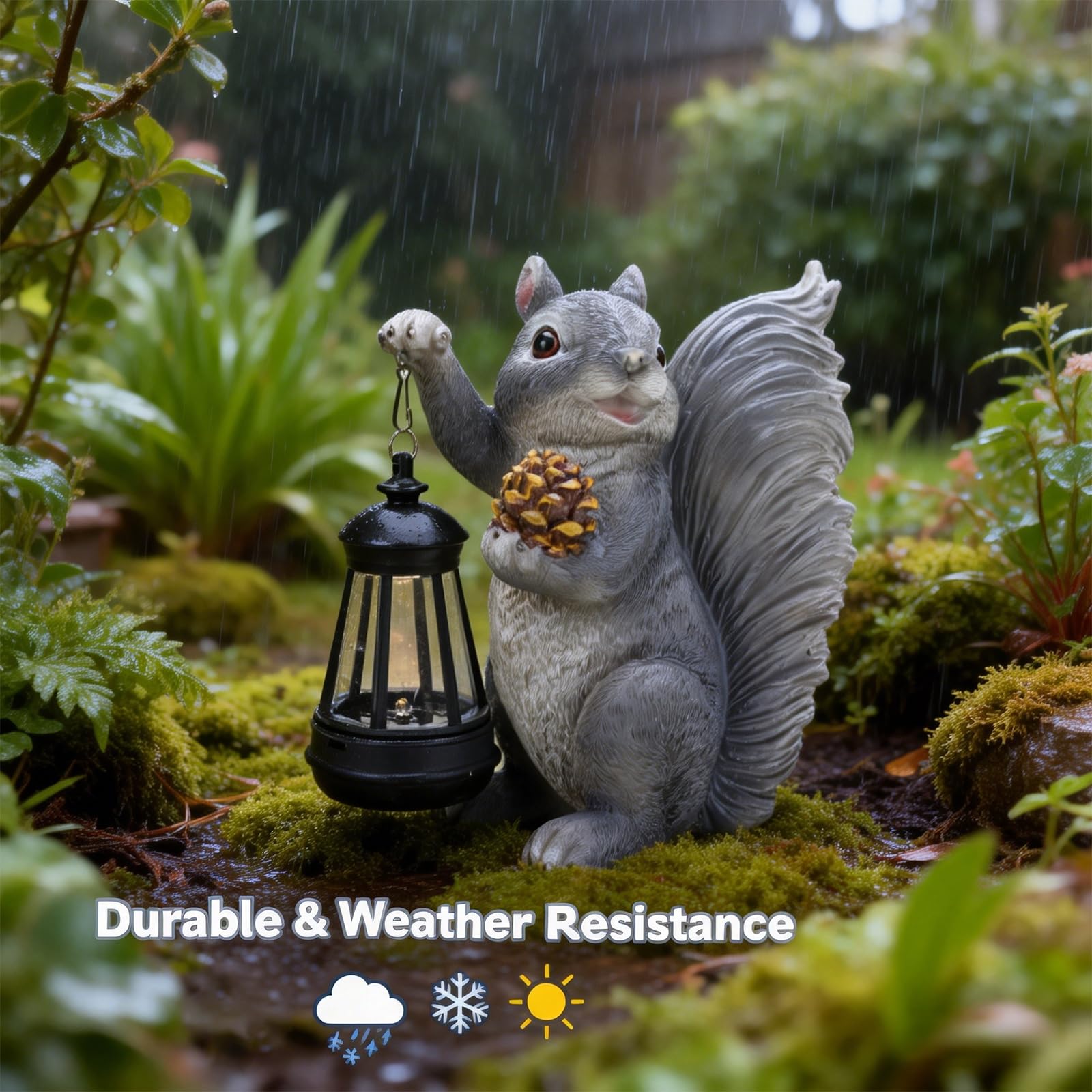 Elegondrar birthday gift squirrel statue suitable for garden lovers.