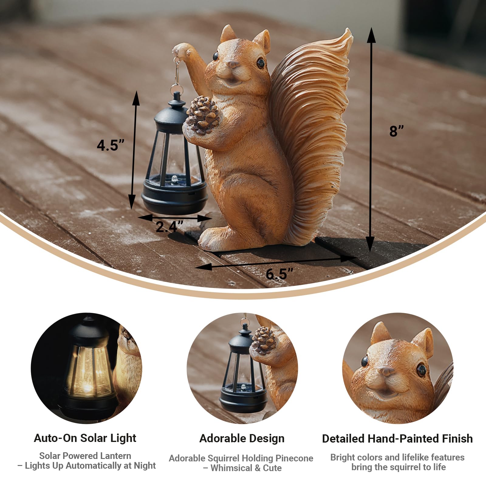 Elegondrar garden lantern squirrel symbolizes warmth and guidance for evenings outdoors.
