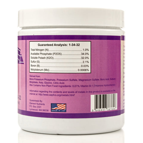 Element Nutrients Flower Fuel measuring spoon demonstrates precise dosing for strong blooms.
