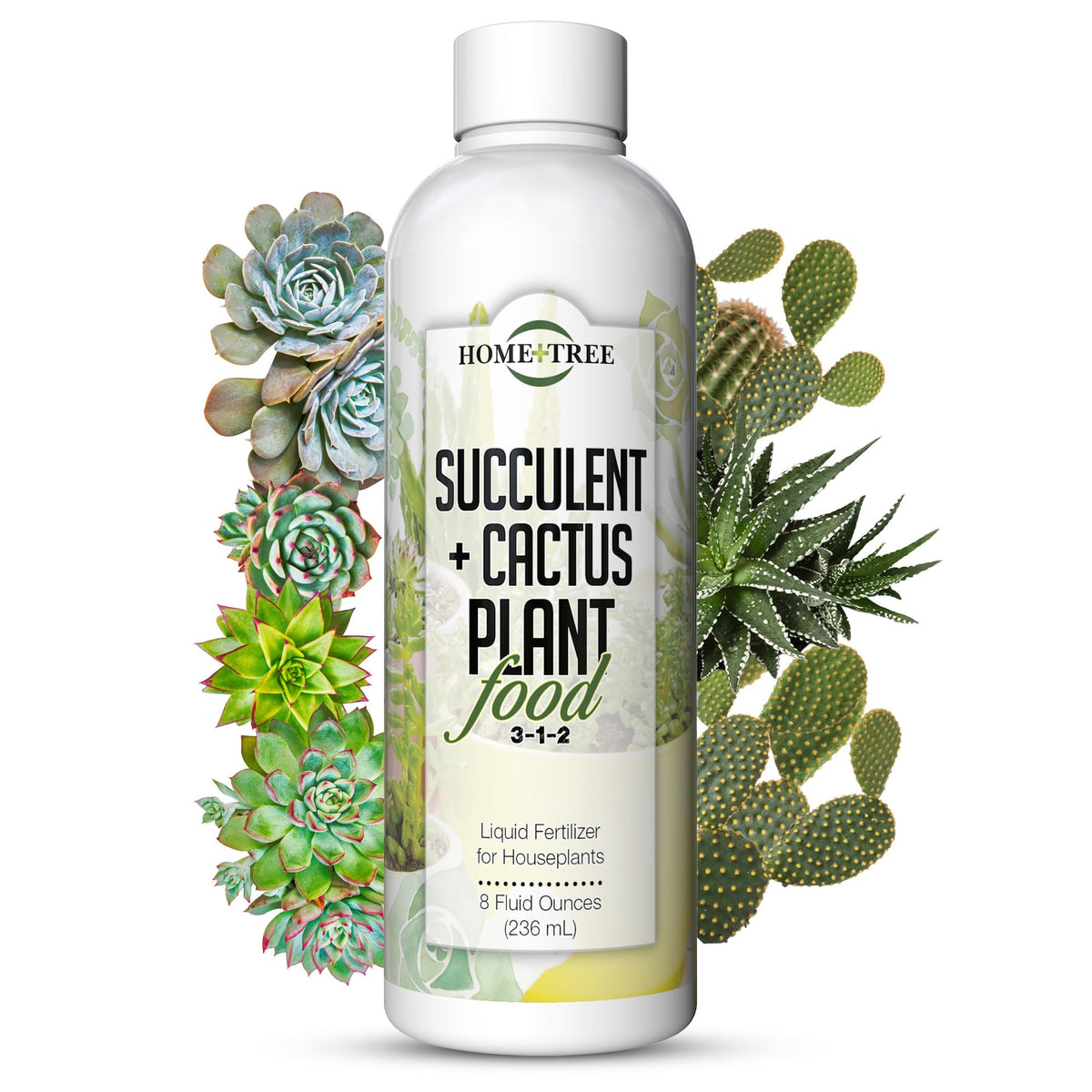 Element Nutrients Home + Tree succulent fertilizer bottle promotes vibrant, easy-care succulents.