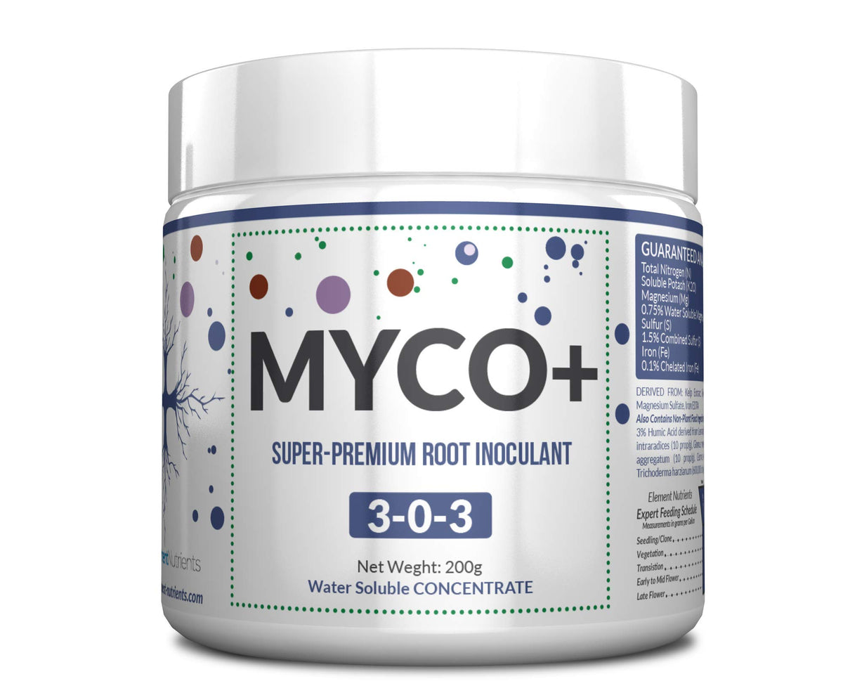 Element Nutrients MYCO+ bottle pour for precise dosing and stronger roots