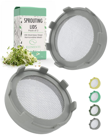 Elementi Sprouting Lids for wide-mouth jars enable fresh greens at home.