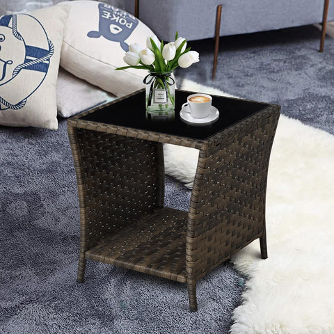 Elepude assembly-ready wicker table with clear instructions