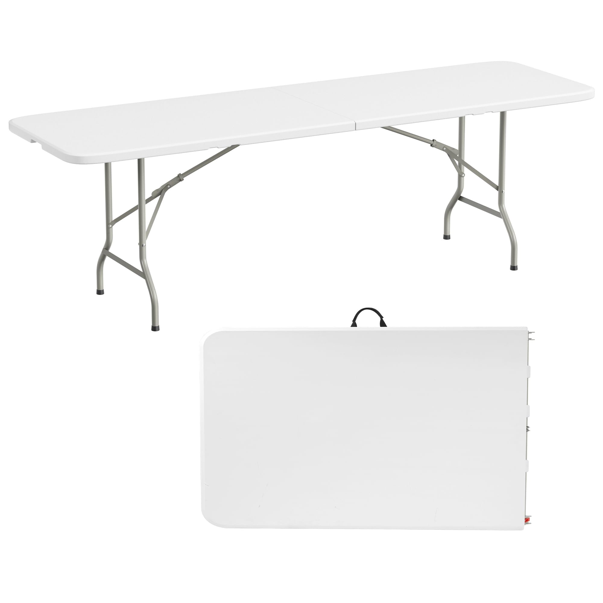 Elevon 8ft folding table top view showing a sturdy surface for indoor and outdoor dining