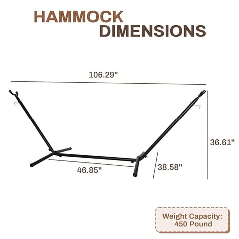 Elevon Hammock Stand adjustable hooks customize hammock height for comfort