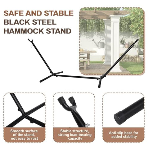 Elevon Hammock Stand rubber feet prevent slips and protect floors